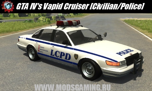 BeamNG DRIVE скачать мод машина GTA IV's Vapid Cruiser [Civilian/Police]