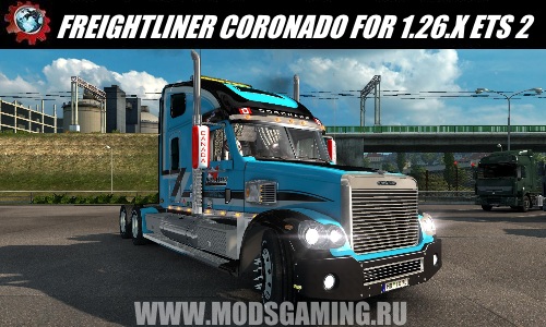 Euro Truck Simulator 2 download mod truck FREIGHTLINER CORONADO FOR 1.26.X
