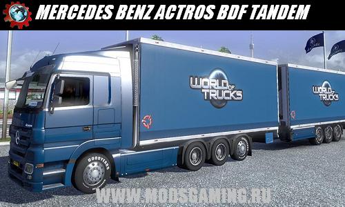 Euro Truck Simulator 2 скачать мод грузовик MERCEDES BENZ ACTROS BDF TANDEM