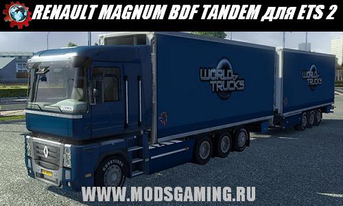 Euro Truck Simulator 2 скачать мод грузовик RENAULT MAGNUM BDF TANDEM