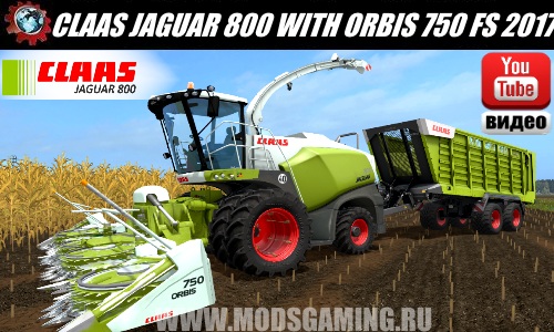 Farming Simulator 2017 download mod Harvester CLAAS JAGUAR 800 WITH ORBIS 750