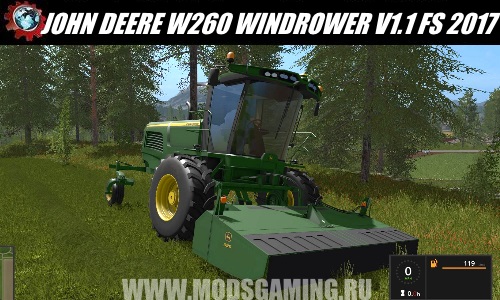 Farming Simulator 2017 download mod mower JOHN DEERE W260 WINDROWER V1.1