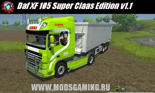 Farming Simulator 2013 скачать мод Daf XF 105 Super Claas Edition v1.1