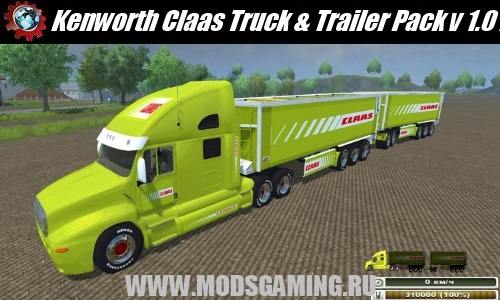 Farming Simulator 2013 скачать мод машина Kenworth Claas Truck & Trailer Pack v 1.0 MultiFruit