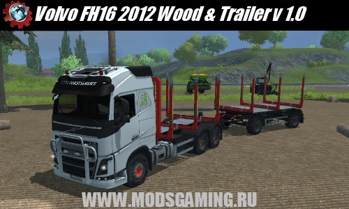 Farming Simulator 2013 скачать машина Volvo FH16 2012 Wood & Trailer v 1.0