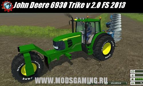 Farming Simulator 2013 скачать мод трактор John Deere 6930 Trike v 2.0