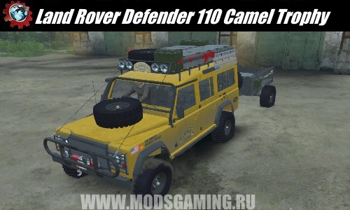 SPIN TIRES download mod Land Rover Defender 110 Camel Trophy