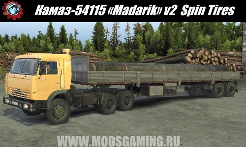Spin Tires download mod truck Kamaz-54115 «Madarik» v2