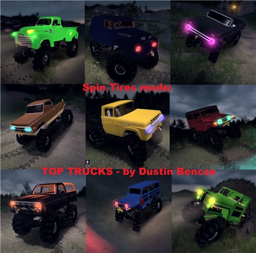 Мод "TOP TRUCKS" для Spin Tires - Level Up 201
