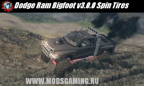 Spin Tires v1.5 скачать мод Dodge Ram Bigfoot v3.0.0
