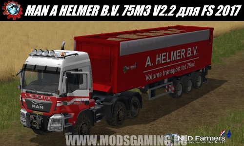 Farming Simulator 2017 download mod Truck MAN A HELMER B.V. 75M3 V2.2
