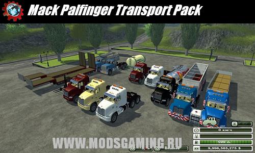 Farming Simulator 2013 скачать мод пак грузовиков Mack Palfinger Transport Pack