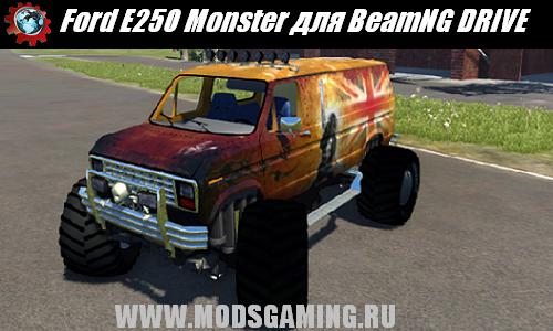 BeamNG DRIVE скачать мод Ford E250 Monster