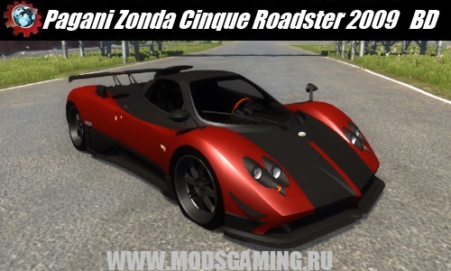 BeamNG DRIVE download mod car Pagani Zonda Cinque Roadster 2009