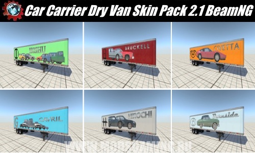 BeamNG.drive download mod Pak skins semitrailers Car Carrier Dry Van Skin Pack 2.