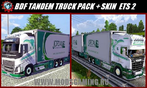 Euro Truck Simulator 2 скачать мод грузовик BDF TANDEM TRUCK PACK + SKIN