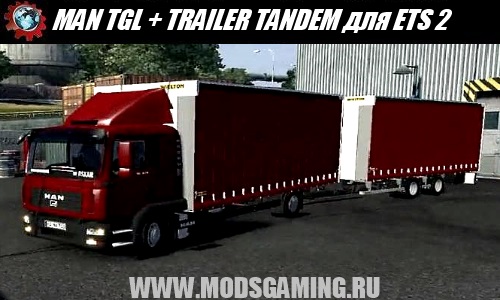 Euro Truck Simulator 2 mod truck MAN TGL + TRAILER TANDEM
