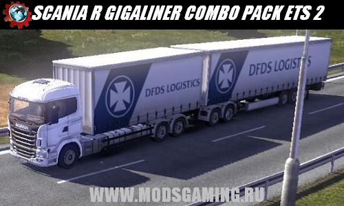 Euro Truck Simulator 2 скачать мод грузовик SCANIA R GIGALINER COMBO PACK