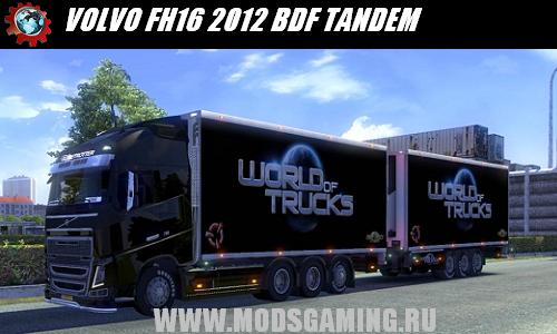 Euro Truck Simulator 2 скачать мод VOLVO FH16 2012 BDF TANDEM WITH TRAILER AND CARGO V1