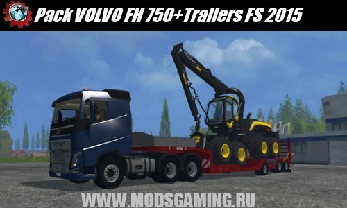 Farming Simulator 2015 mod download Pack VOLVO FH 750 + trailers