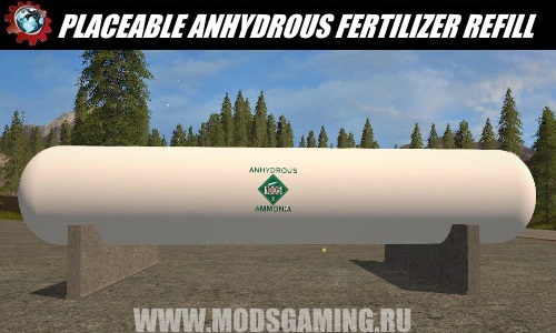 Farming Simulator 2017 download mod tank with fertilizers PLACEABLE ANHYDROUS FERTILIZER REFILL TANK