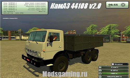 Скачать мод для Farming Simulator 2013 грузовик КамАЗ 44108 v2.0