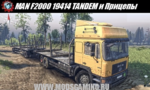 SPIN TIRES 2014 download mod car MAN F2000 19414 TANDEM and Trailers v1.0
