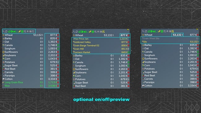 МОД FillTypeAmountPrice Display v1.0.0.1 (1.6.x) ДЛЯ FARMING SIMULATOR 2025