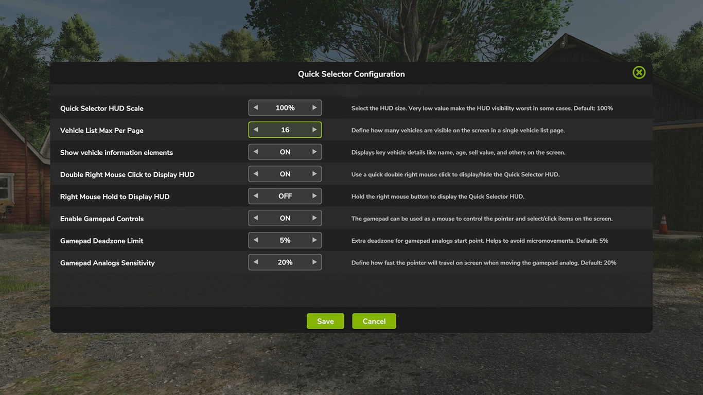 МОД Quick Selector FS25 v1.0.0.0 (1.8.x) ДЛЯ FARMING SIMULATOR 2025 thumbnail 4