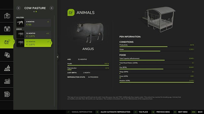 МОД Enhanced Animal System FS25 v1.0.1.0 (1.13.x) ДЛЯ FARMING SIMULATOR 2025
