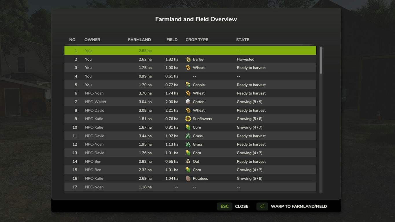 Мод Farmland Overview FS25 v1.0.2.0 (1.15.x) ДЛЯ FARMING SIMULATOR 2025 thumbnail 2
