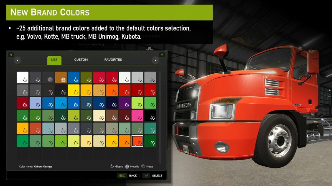 Мод Enhanced Color Selection FS25 v1.0.0.0 (1.16.x) ДЛЯ FARMING SIMULATOR 2025 thumbnail 3