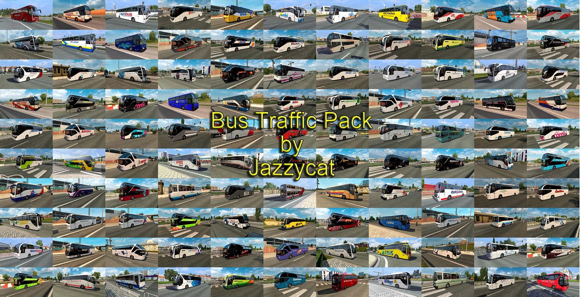 МОД Bus Traffic Pack v18.1.11 ДЛЯ EURO TRUCK SIMULATOR 2