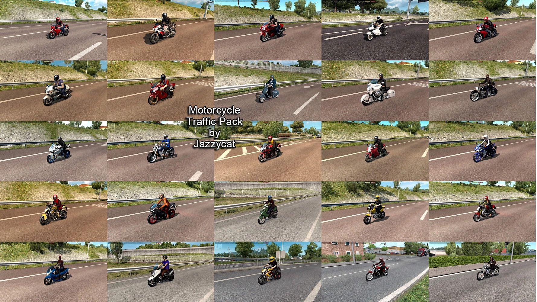 МОД Motorcycle Traffic Pack v6.5.16 ДЛЯ EURO TRUCK SIMULATOR 2 thumbnail 3