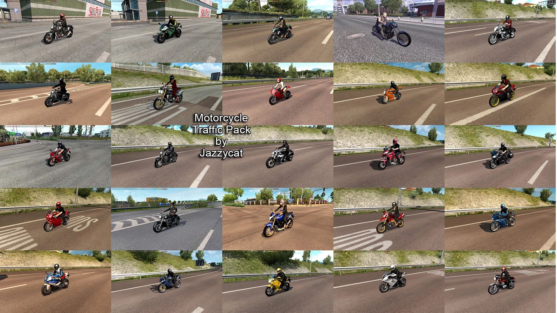 МОД Motorcycle Traffic Pack v6.5.16 ДЛЯ EURO TRUCK SIMULATOR 2 thumbnail 2