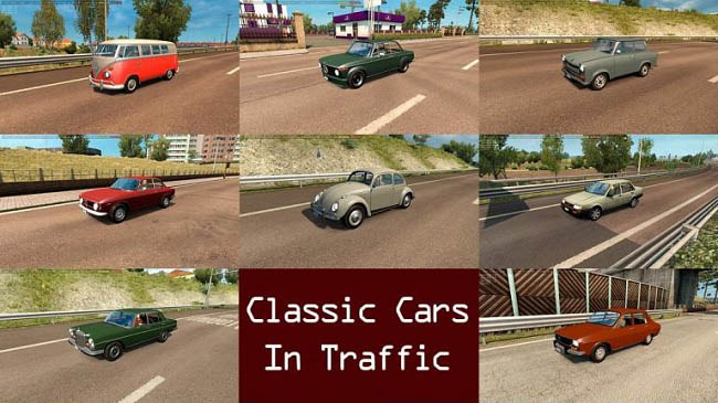 МОД Classic Cars Traffic Pack v11.6.13 ДЛЯ EURO TRUCK SIMULATOR 2