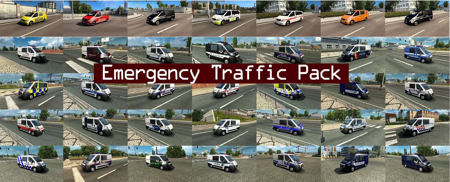 МОД Emergency Traffic Pack v1.2.17 ДЛЯ EURO TRUCK SIMULATOR 2
