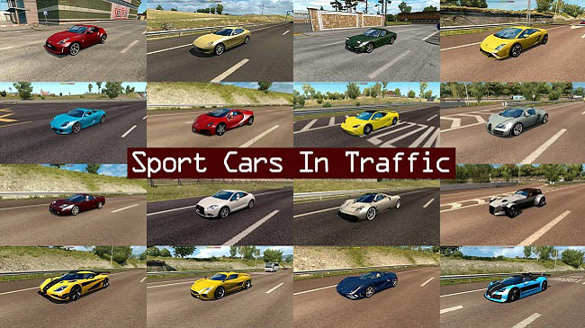 МОД Sport Cars Traffic Pack v12.7.14 ДЛЯ EURO TRUCK SIMULATOR 2