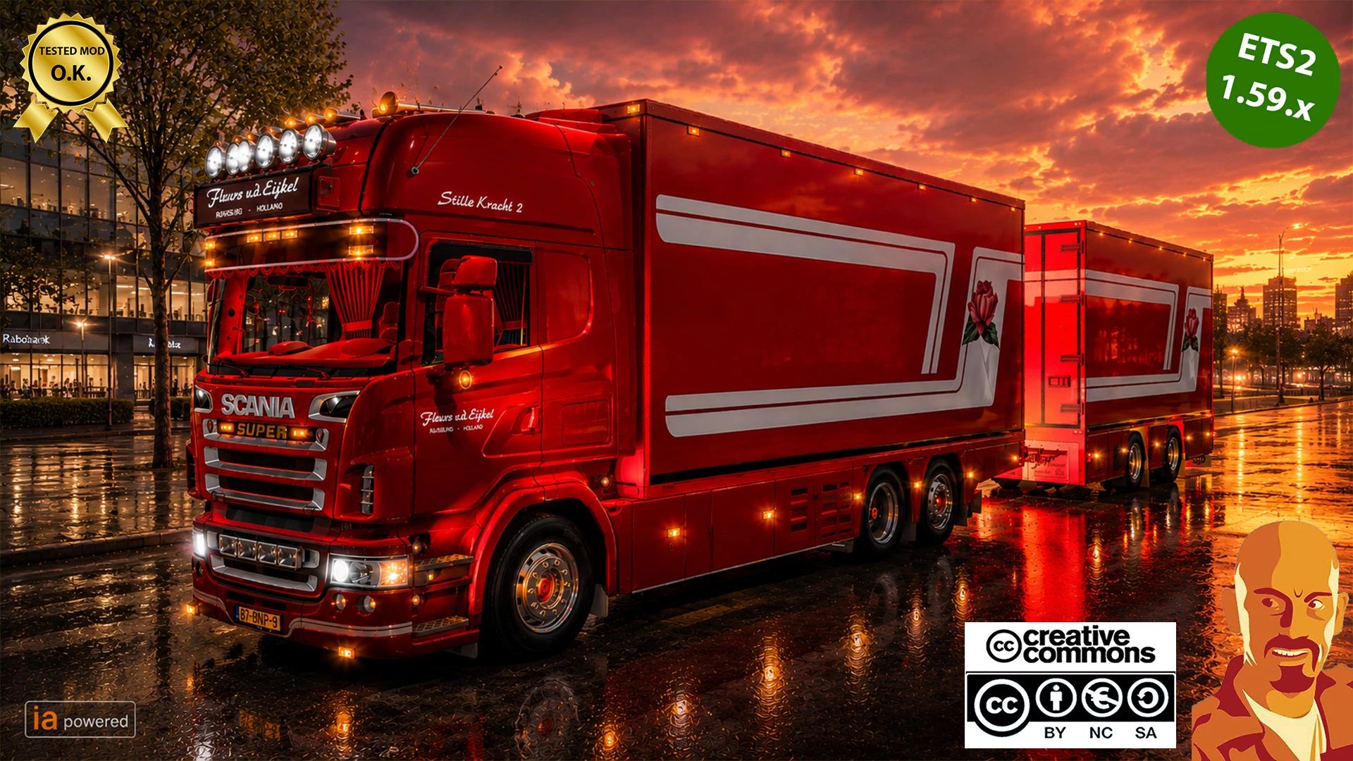 МОД Scania R620 Fleurs Tandem v2.0 ДЛЯ EURO TRUCK SIMULATOR 2
