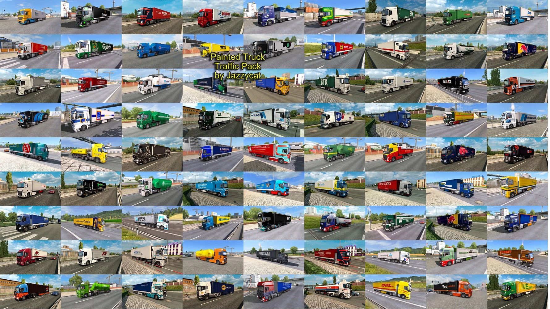 МОД Painted Truck Traffic Pack v18.7.13 ДЛЯ EURO TRUCK SIMULATOR 2