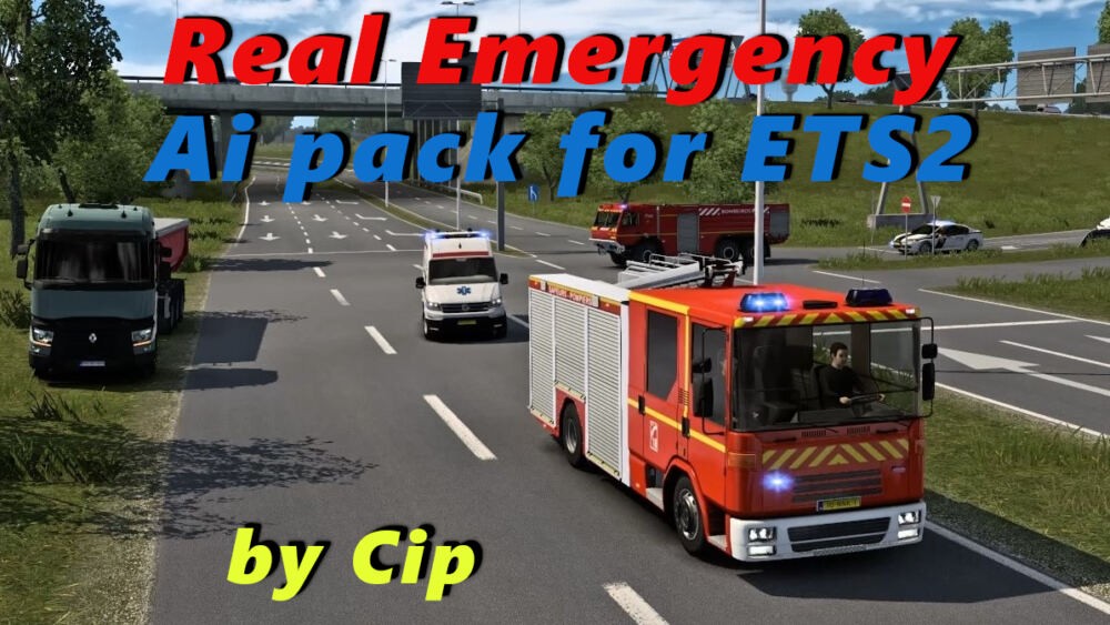 МОД Real Emergency Ai Pack v1.59 ДЛЯ EURO TRUCK SIMULATOR 2