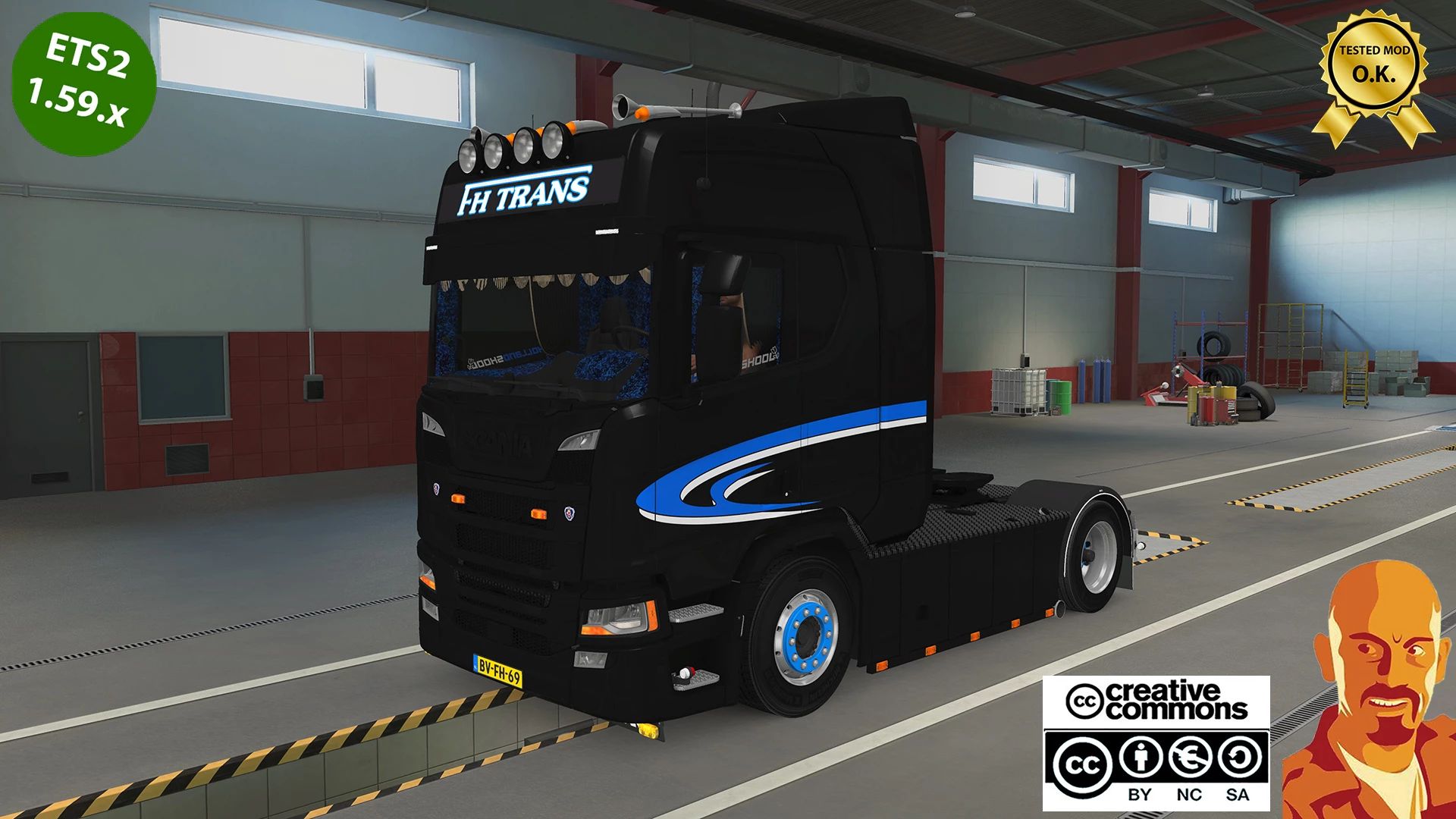 МОД Scania R580 FH Trans + trailer v1.0 ДЛЯ EURO TRUCK SIMULATOR 2