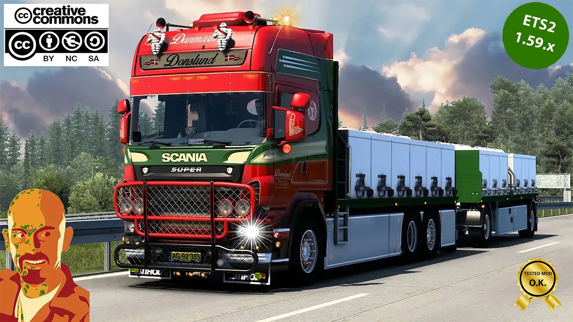 МОД Scania R650 Donslund + trailer v6.0 ДЛЯ EURO TRUCK SIMULATOR 2