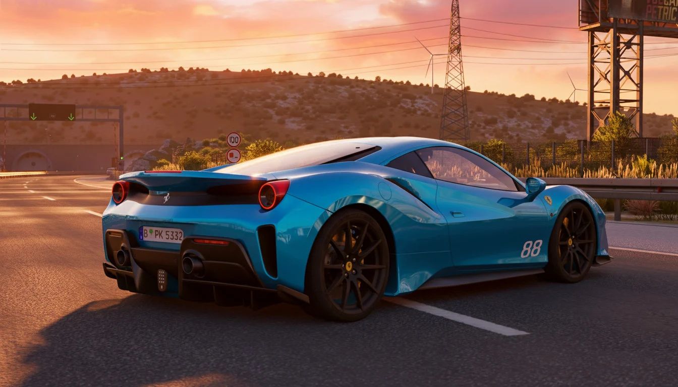 МОД Ferrari 488 2023 v1.2 ДЛЯ EURO TRUCK SIMULATOR 2 thumbnail 2
