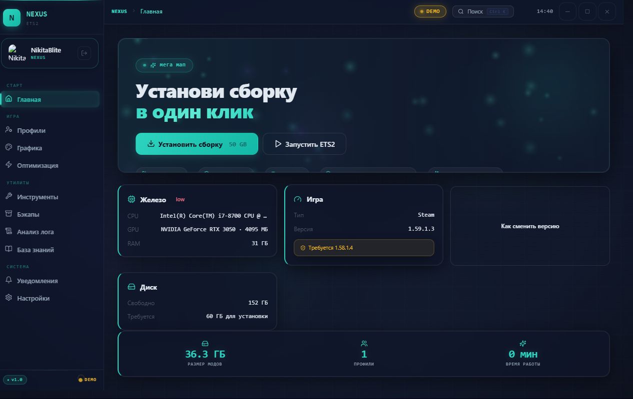 МОД Утилита для автоматической установки СНГ-сборки ДЛЯ EURO TRUCK SIMULATOR 2
