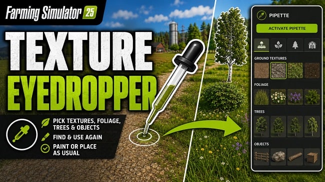 Мод Texture Eyedropper v1.0.0.0 (1.19.x) ДЛЯ FARMING SIMULATOR 2025
