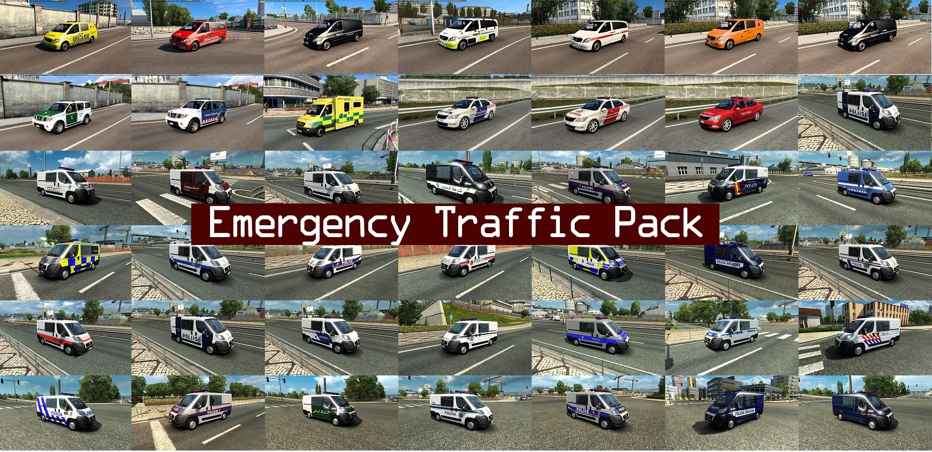 МОД Emergency Traffic Pack v1.2.18 ДЛЯ EURO TRUCK SIMULATOR 2