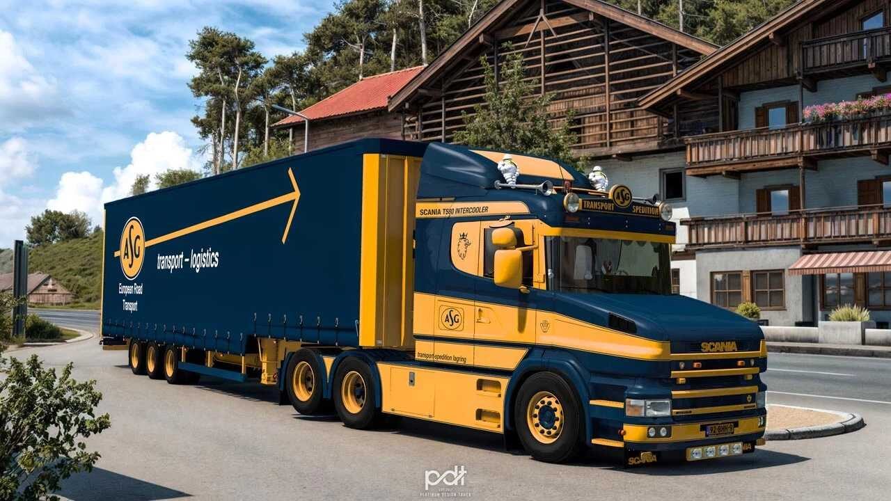 МОД Scania T580 ASG Transport + Pacton Trailer v7.0 ДЛЯ EURO TRUCK SIMULATOR 2