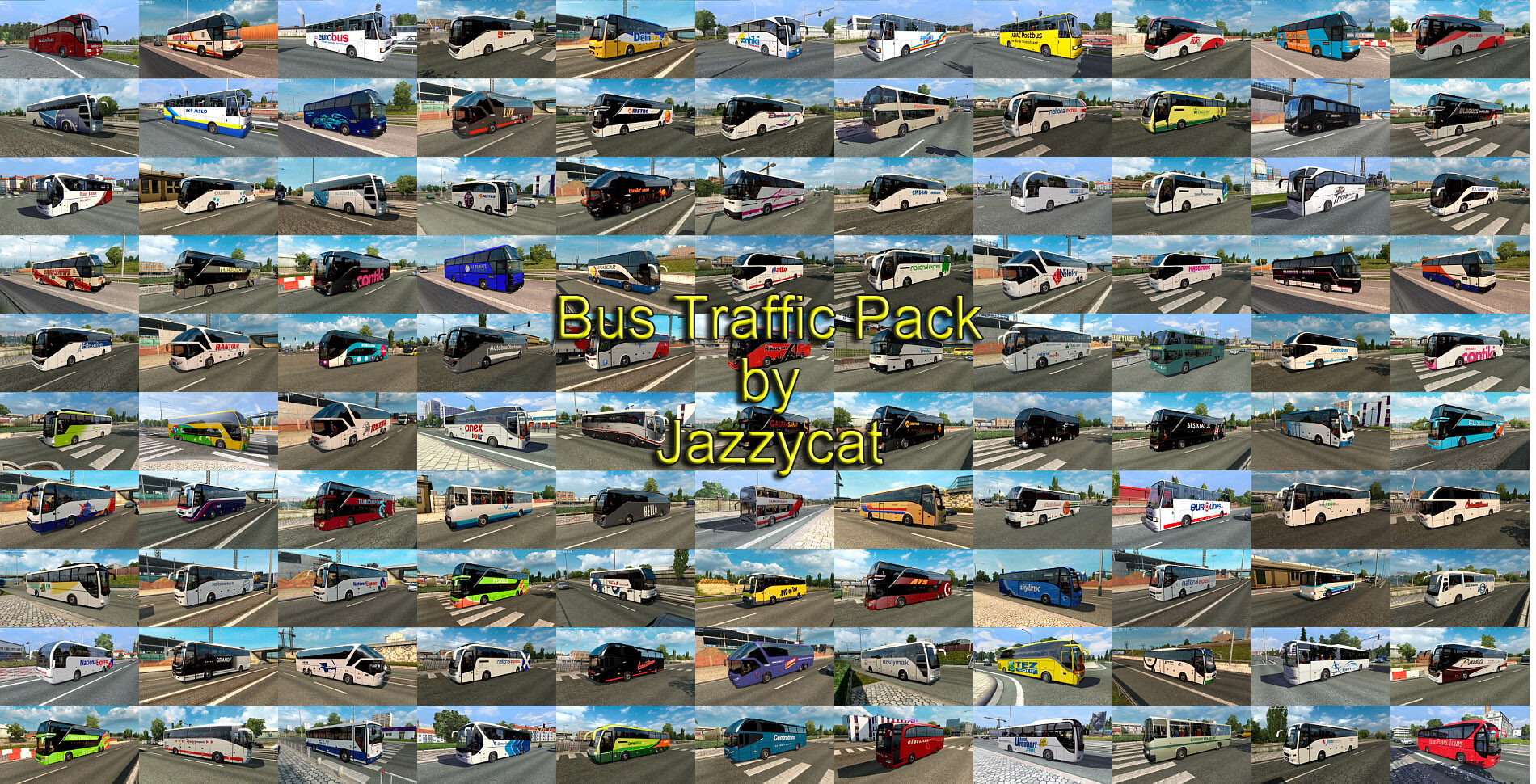 МОД Bus Traffic Pack v18.2 ДЛЯ EURO TRUCK SIMULATOR 2