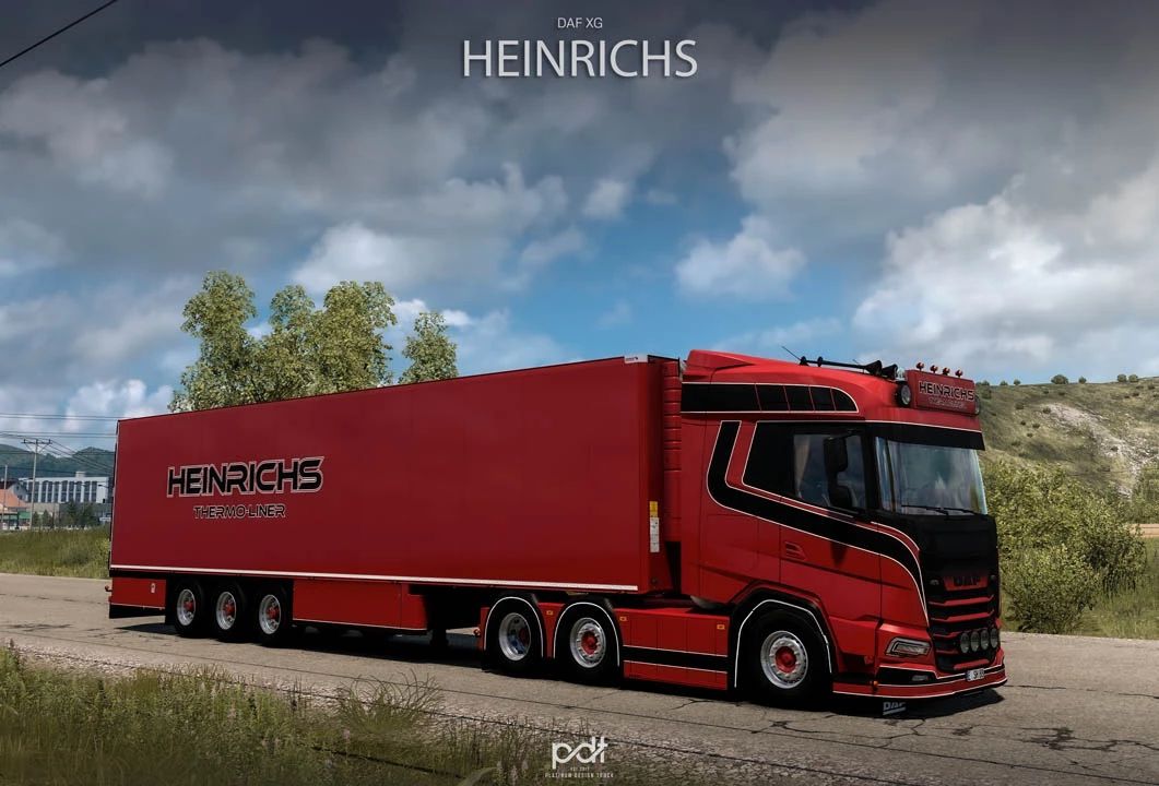 МОД DAF XG Heinrichs Thermoliner + Trailer v9.0 ДЛЯ EURO TRUCK SIMULATOR 2